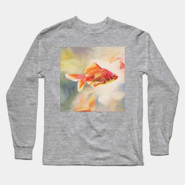 Goldfish painting Long Sleeve T-Shirt by EmilyBickell